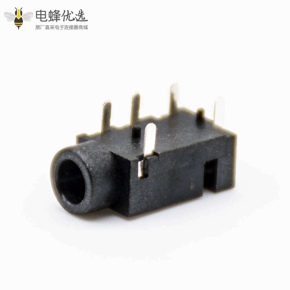 dc电源插座引脚塑料黑色贴片焊接插孔弯式母插座不带屏蔽