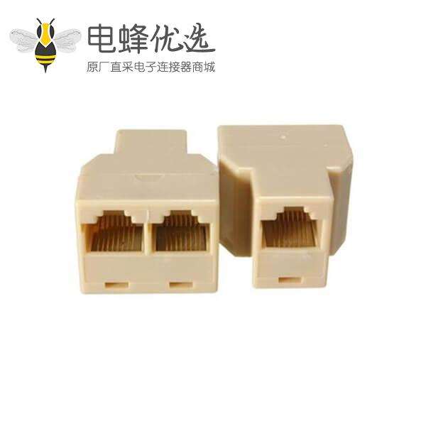 RJ45一拖二网络模块直通模块网络模六类网络模块母对母