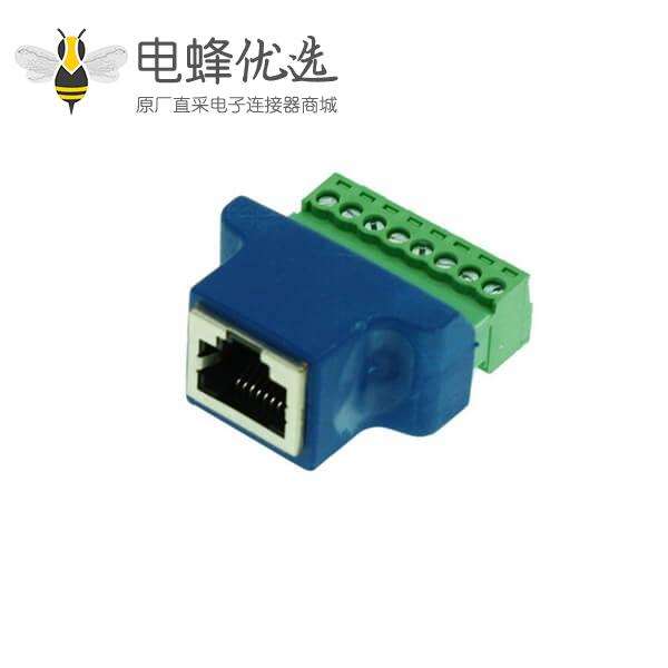 RJ45转端子网口母转8PIN绿色端子