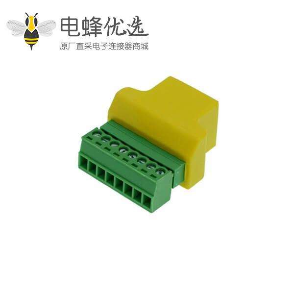 RJ45转端子网口母转8PIN绿色端子