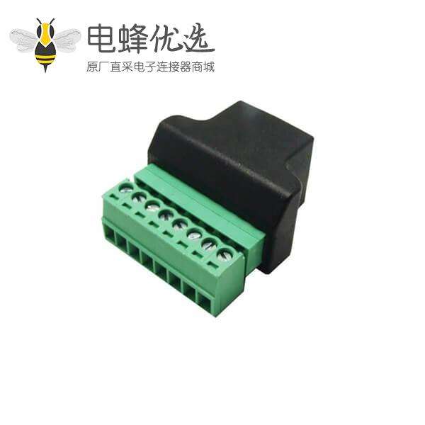 RJ45转端子网口母转8PIN绿色端子