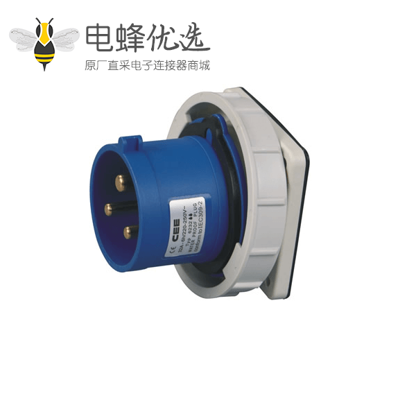 暗装工业插座防水 IEC60309 32A 3芯 IP67防水 220V