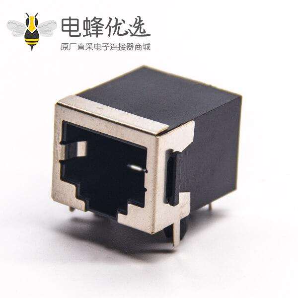 rj45母座pcb封装弯头90度半包屏蔽8p8c穿孔式