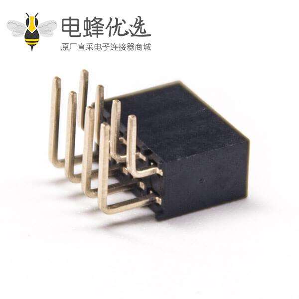 双排针座90度单塑2×4Pin排母2.0mm穿孔10pcs