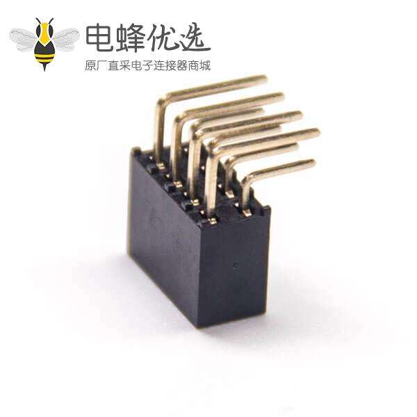 双排针座90度单塑2×4Pin排母2.0mm穿孔10pcs