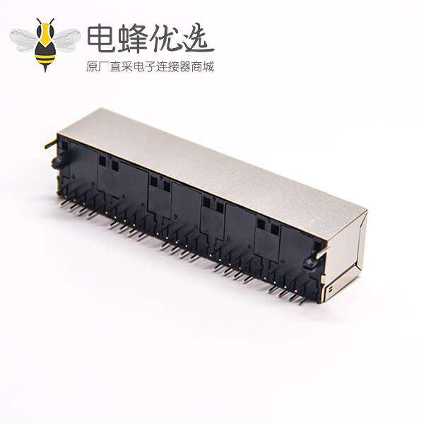 rj45直插PCB板1*5带屏蔽母座不带灯