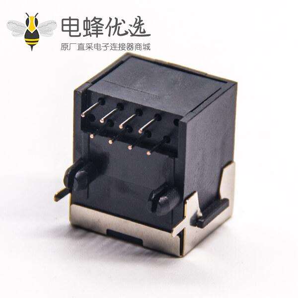 rj45母座pcb封装弯头90度半包屏蔽8p8c穿孔式