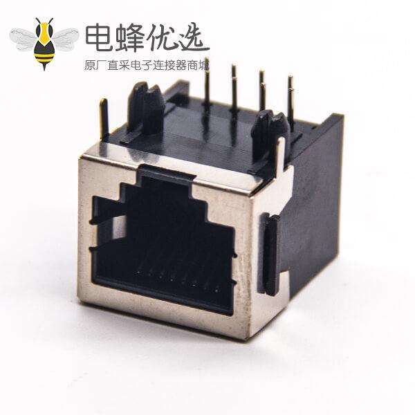 rj45母座pcb封装弯头90度半包屏蔽8p8c穿孔式