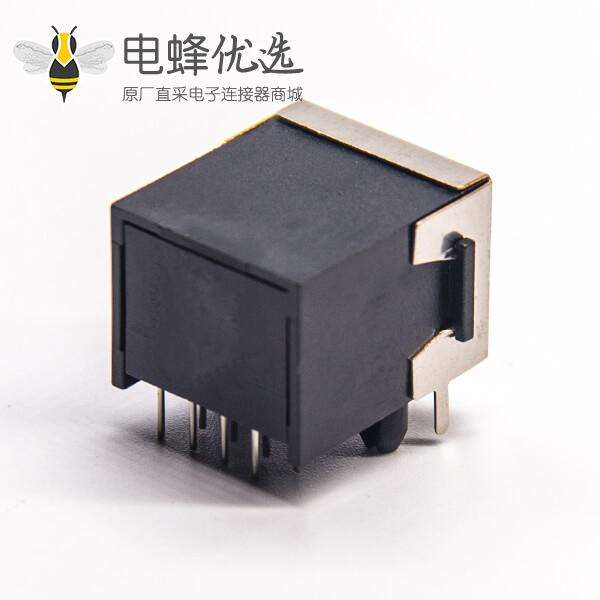 rj45母座pcb封装弯头90度半包屏蔽8p8c穿孔式