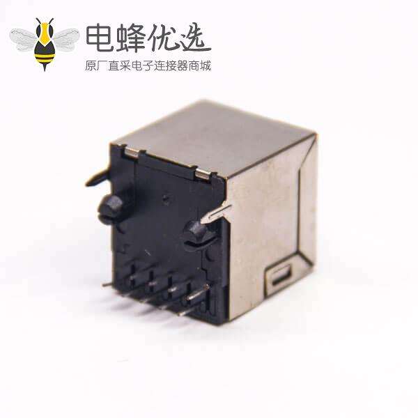 rj45直插8p8c带屏蔽式插PCB板网络接口