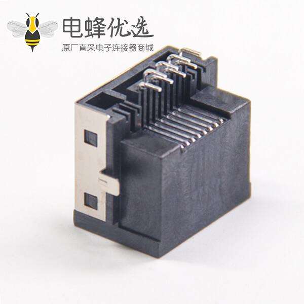 rj45 8p8c 封装插座半包沉板式带屏蔽不带灯不带滤波器直插式