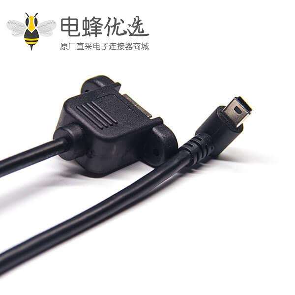 usb mini usb2.0线材上弯头转usb type b母头直式