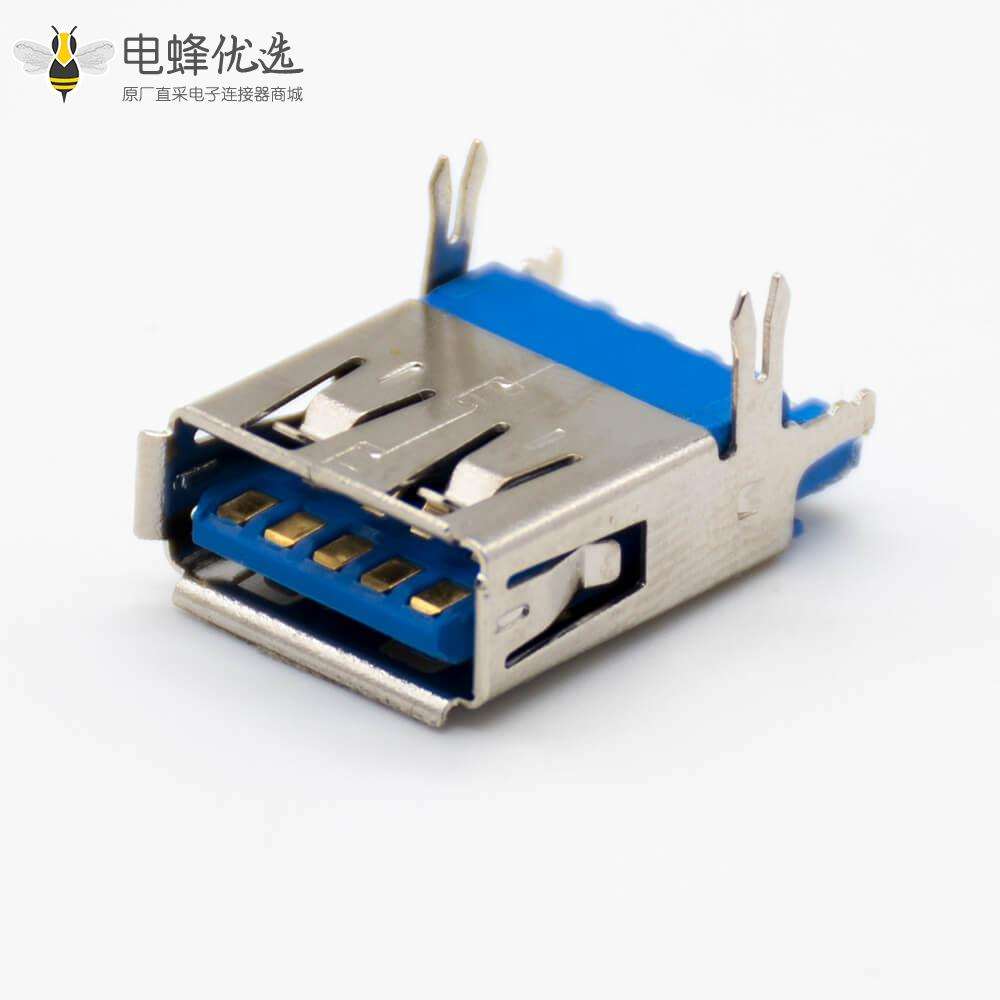 USB3.0母座A型母头9芯焊线直式带鱼叉脚