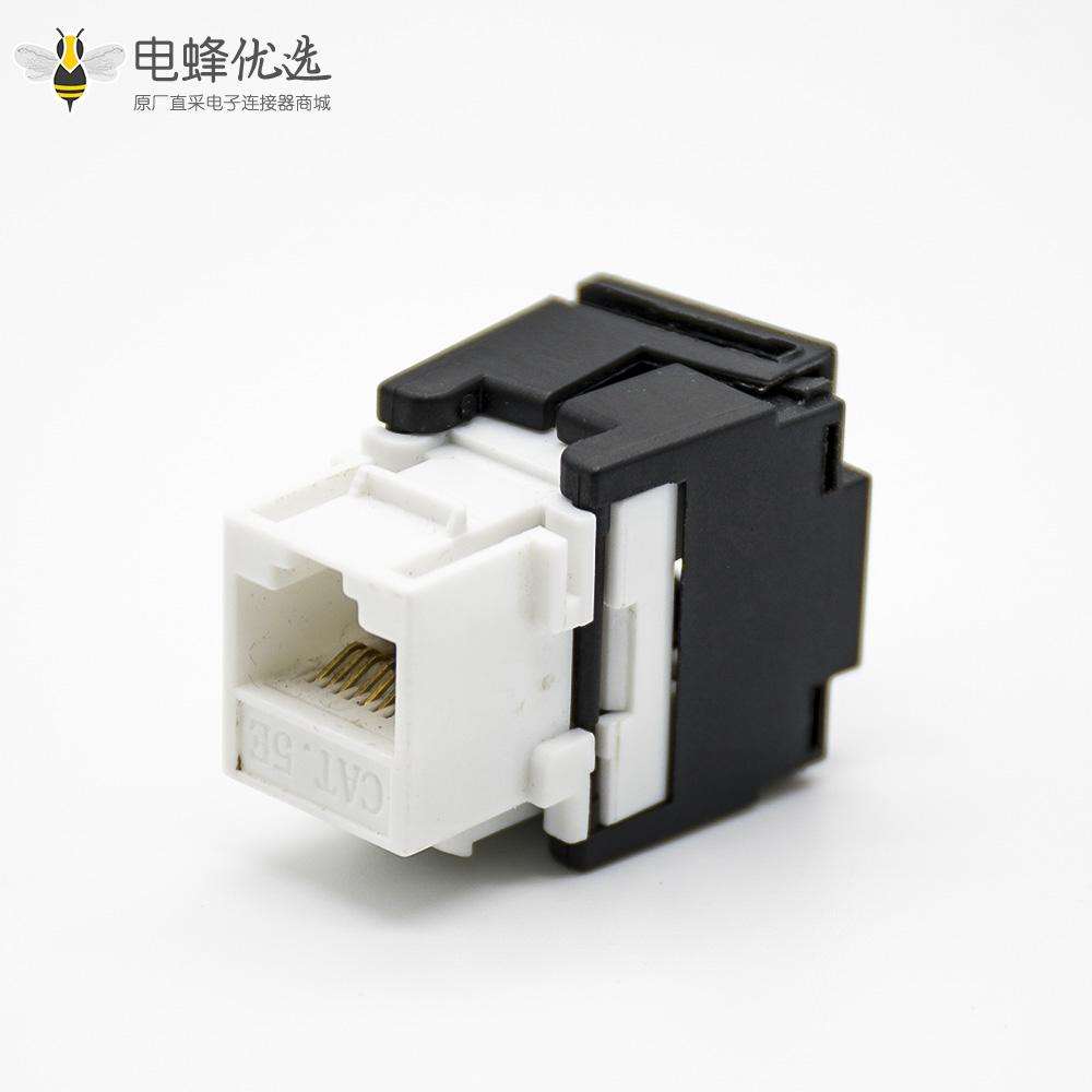 RJ45信息免打模块单端口镀金触头插孔超五类不带屏蔽