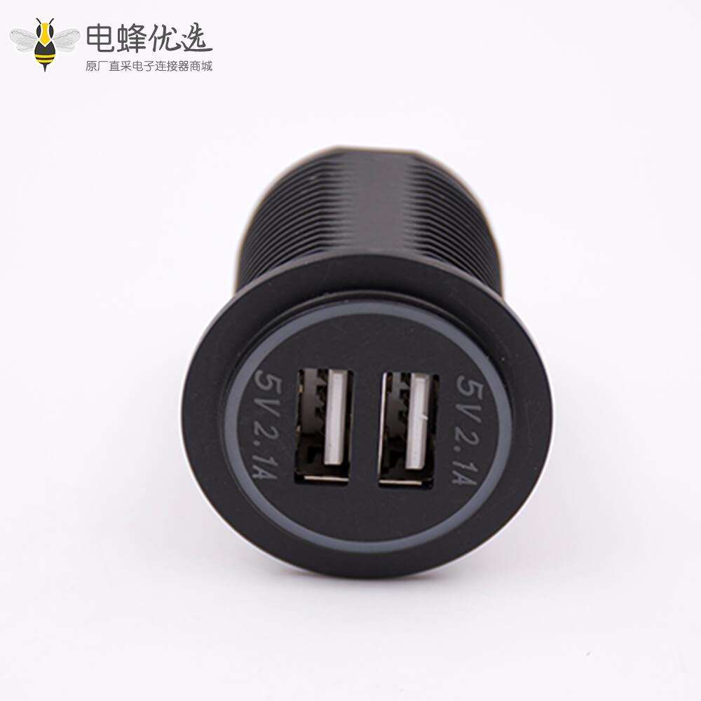 车载充电器USB插座双端口5V 1A+2.1A