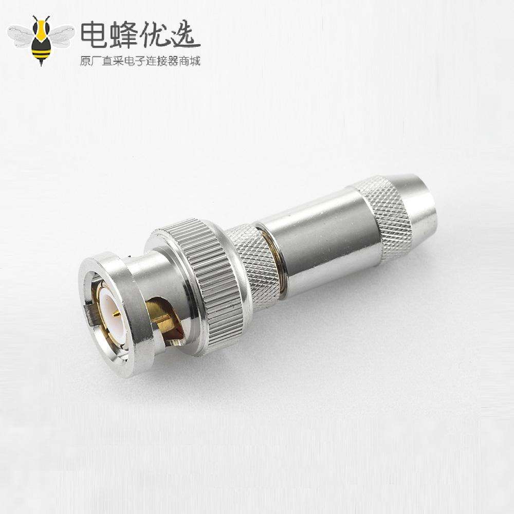 用于RG59/SYV75-4的BNC连接器RG59公头75Ω直式接线焊接