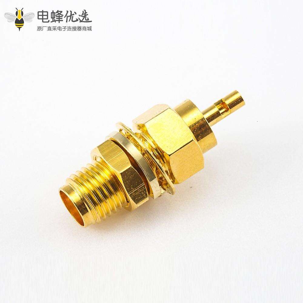 接线SMA连接器公头直式开天窗焊接式用于1.13mm / 1.32mm面板安装前锁穿墙