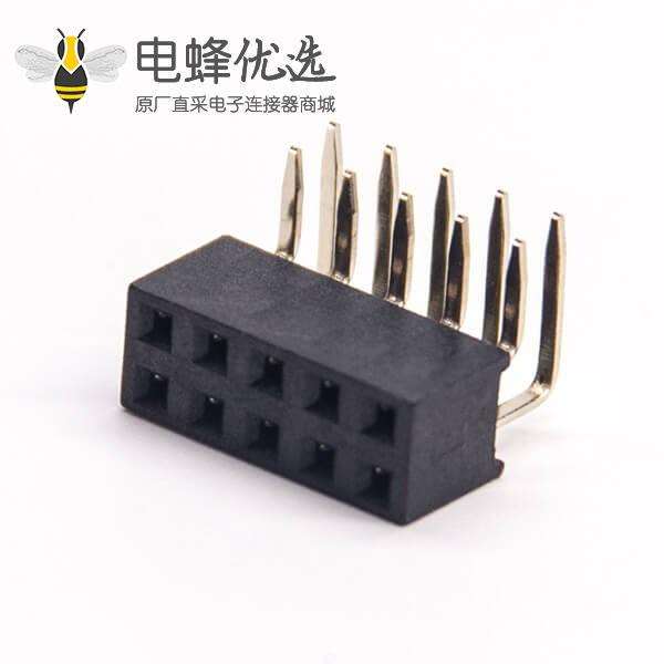 焊接弯排针母座连接器1x5Pin穿孔式插PCB板安装