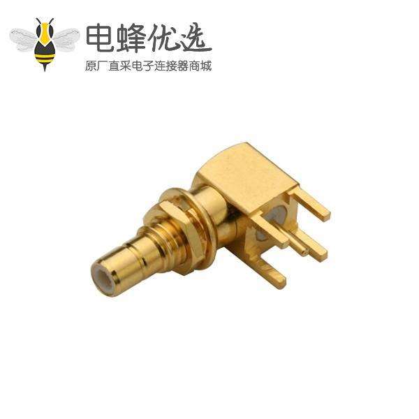 smb弯母头连接器镀金插板接PCB板