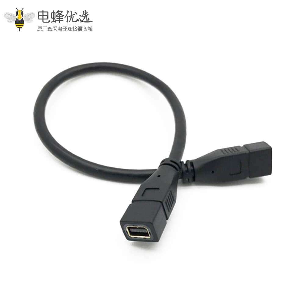 Mini DisplayPort  母头转Mini DisplayPort母头直式延长线30cm