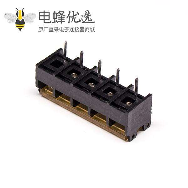 PCB栅栏式接线端子3d直式黑色5芯PCB安装带盖