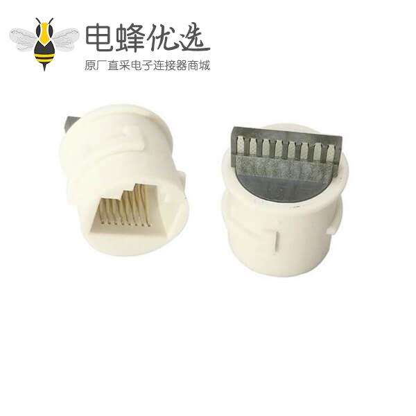 RJ45防水机器自动焊接LCP扁平端子母座摄像头尾线网络母座