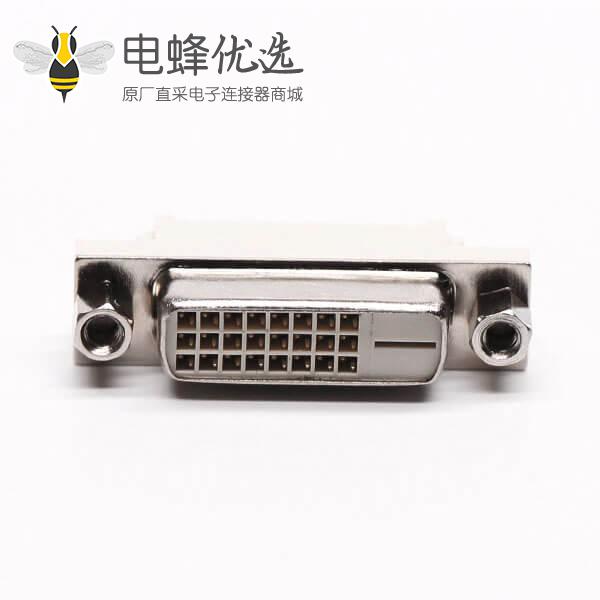 dvi-d连接器24+1母头直式带螺母穿孔接pcb板