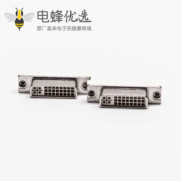 dvi d连接器24+5直式母头带鱼叉插PCB板