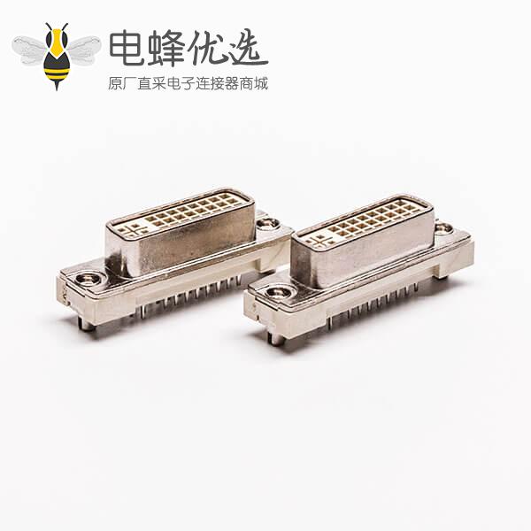 dvi d连接器24+5直式母头带鱼叉插PCB板