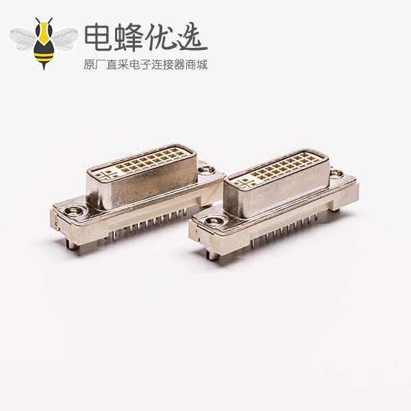 dvi d连接器24+5直式母头带鱼叉插PCB板