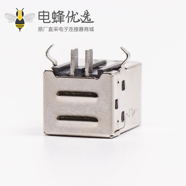 usb type b母座封装弯式DIP插PCB板