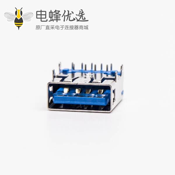 usb3.0母座连接器弯式dip四脚带鱼叉脚