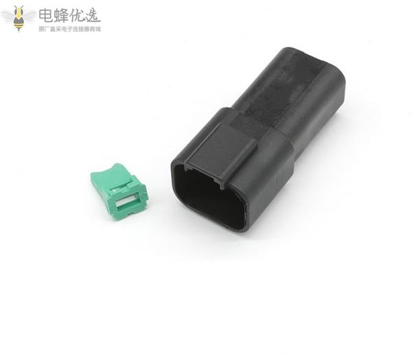 04-4P-E004汽车连接器4孔25A防水IP68黑色公端对插