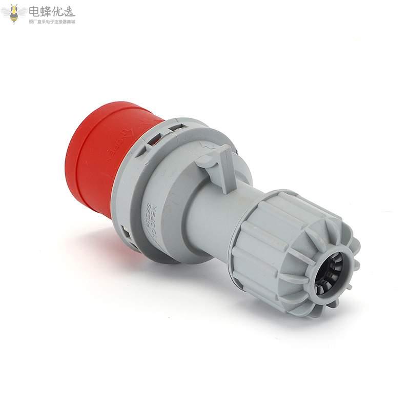 IP44新款4芯工业连接器16A户外三相四线插头250V移动插座