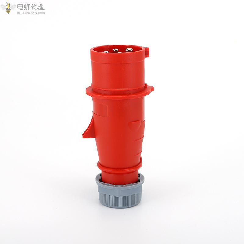 4芯工业连接器16A32A防水IP44工业插头3P+E250V电源插头0141