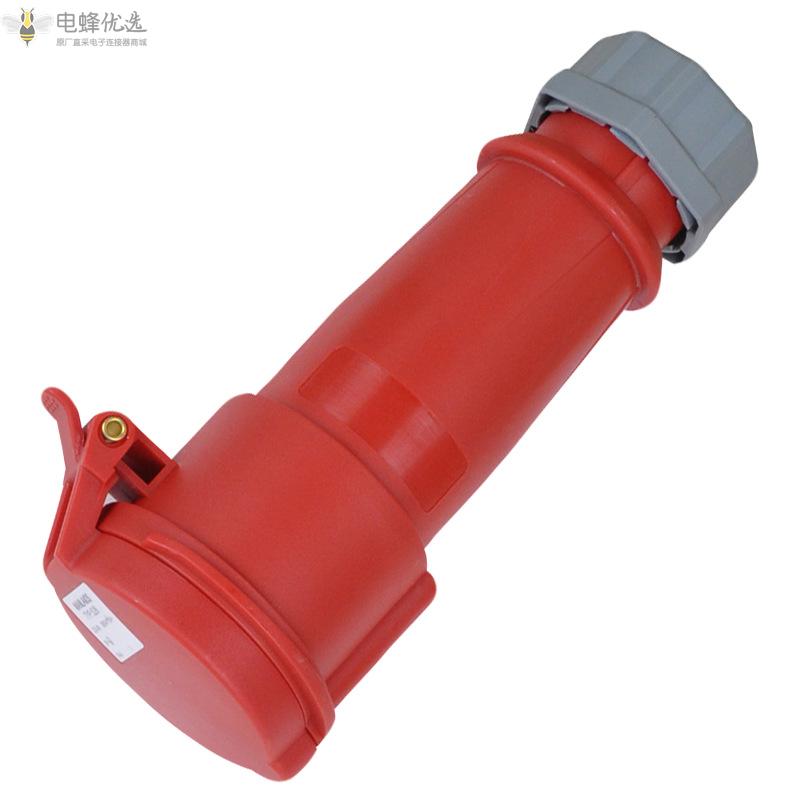 TYP526防水工业连接器32A400V红色4芯3P+E进口品质连接头IP44欧标