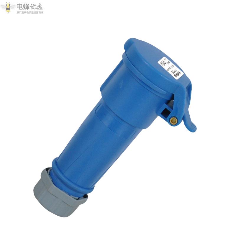 原厂出货TYP522防水工业连接器32A230V蓝色3芯2相IP44