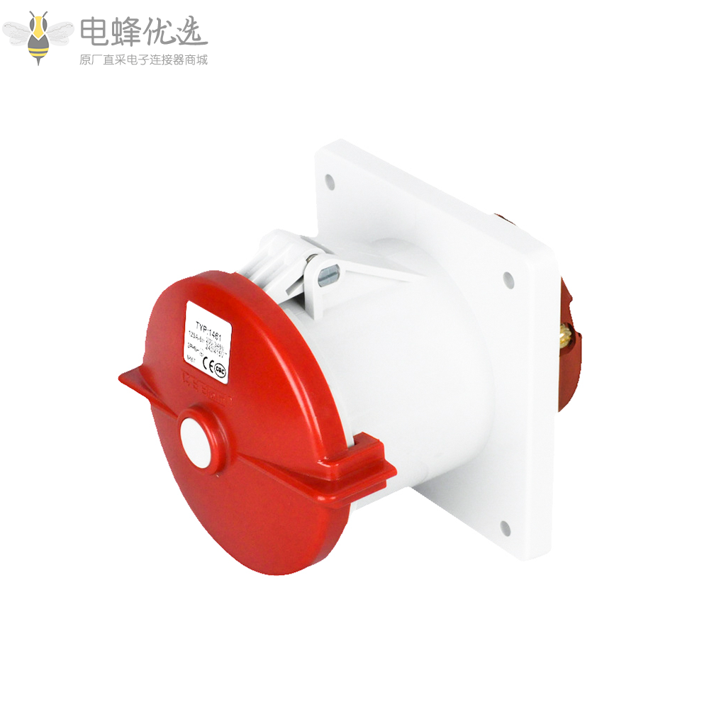 TYP1461工业连接器125A400V防水工业暗装直插座IP67工业插座5芯3P+E+N