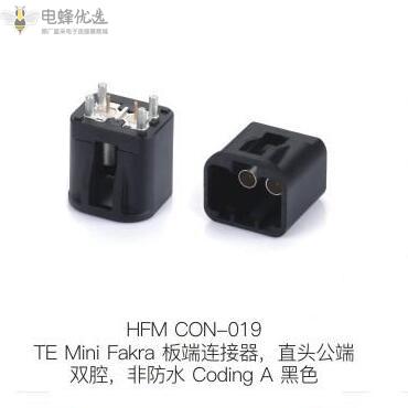 TE-Mini-Fakra板端连接器直头公端双腔非防水Coding-A黑色