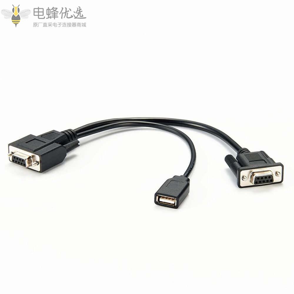 D_SUB_9母转D_SUB_9母和usb2.0转接头电源线材0.5m