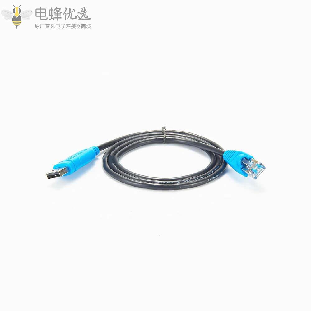 RJ45公头转USB2.0公头串口转换连接线带FTDI芯片