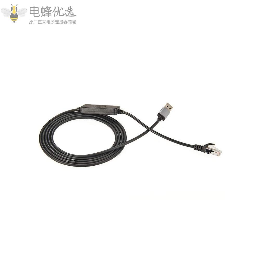 USB2.0转RJ45公头以太局域网转接头接2米线材