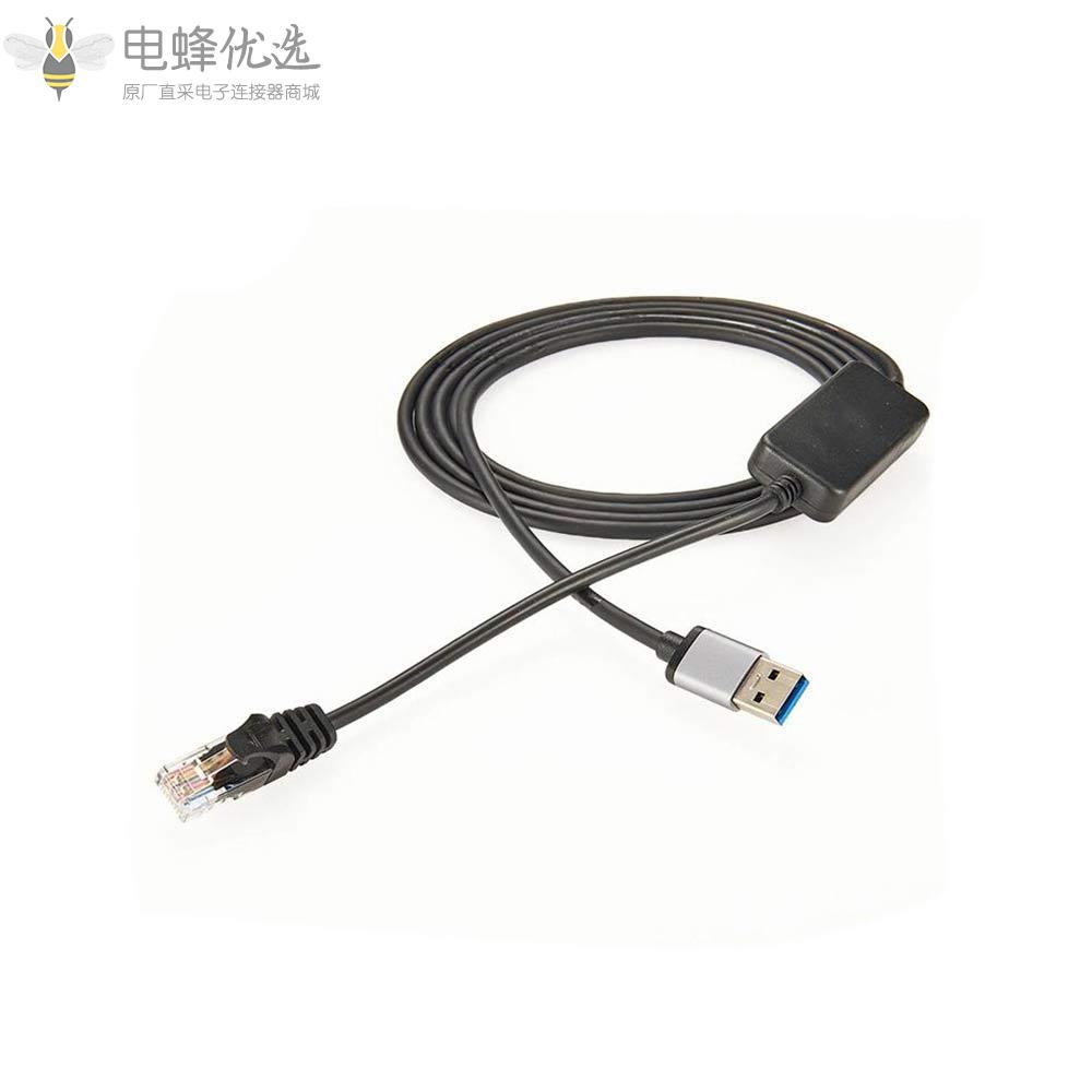 USB2.0转RJ45公头以太局域网转接头接2米线材