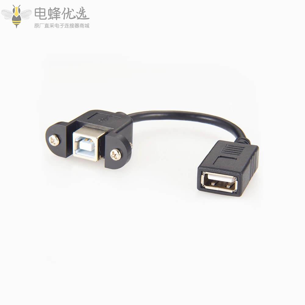 USB2.0Type_A母头转母头USB_2.0_Type_B板端继电器接0.1m线材