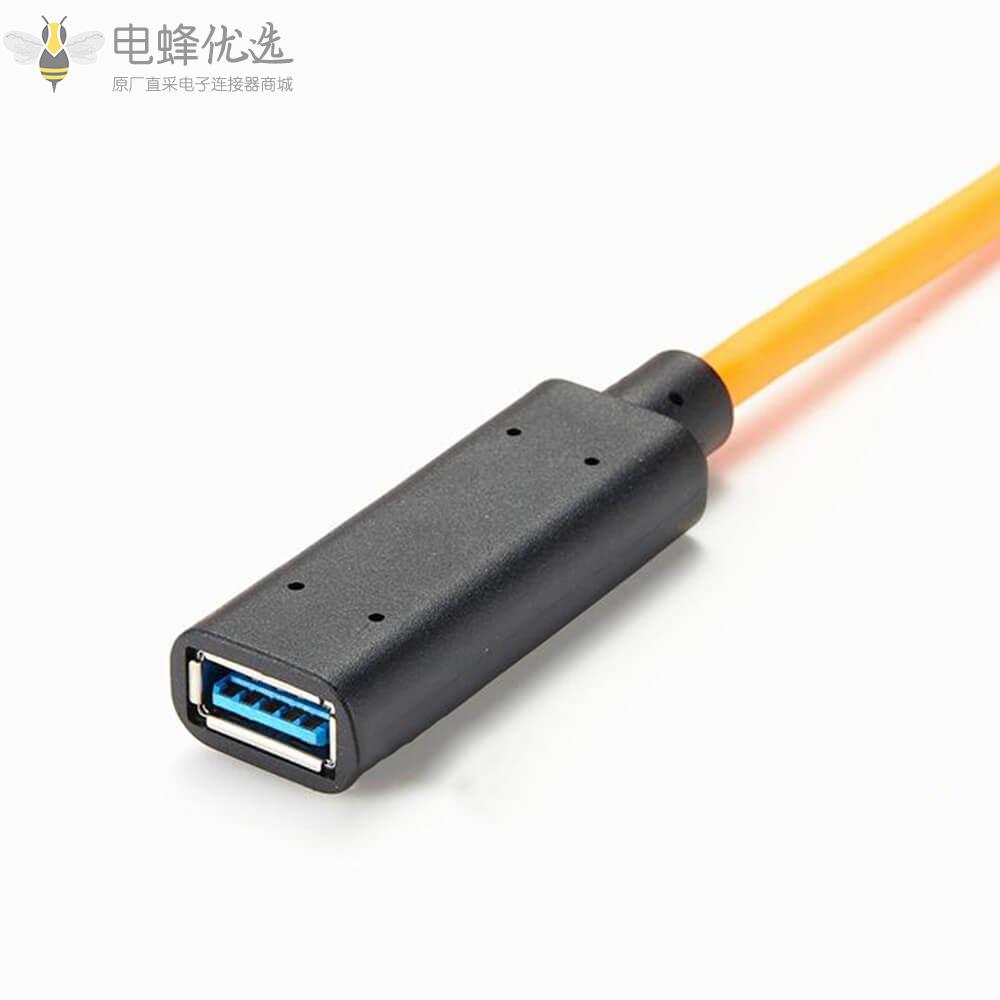 板端固定Type_A_USB2.0母头转Type_A_USB2.0母头接0.1M线长