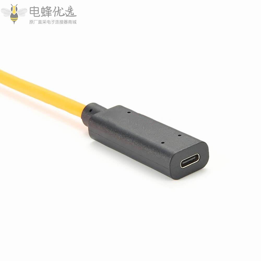 USB_C面板安装带螺钉转USB_C母转母接1M线长