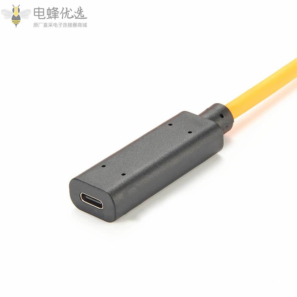 USB_C面板安装带螺钉转USB_C母转母接1M线长