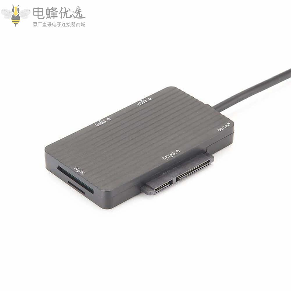 USB_3.1_Type_C公头转两个USB_3.0母头三合一转换器接0.1M线材