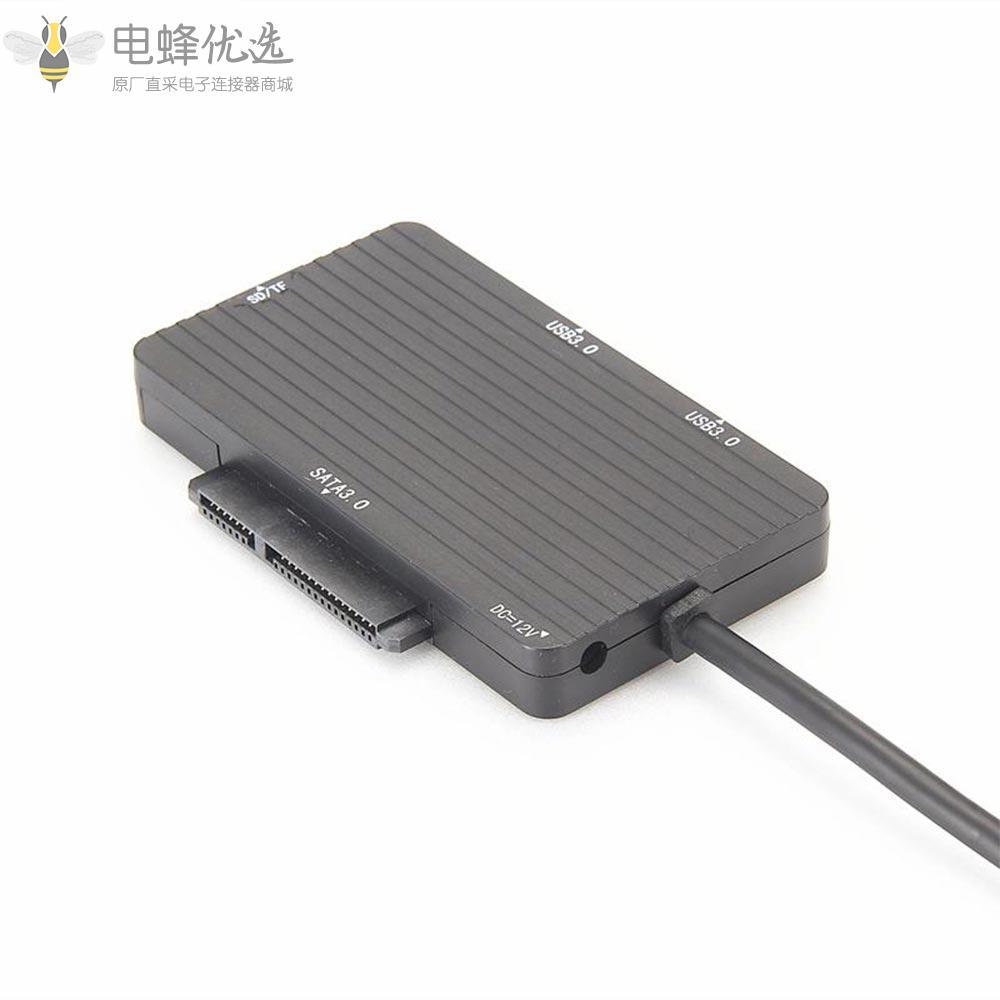 USB_3.1_Type_C公头转两个USB_3.0母头三合一转换器接0.1M线材