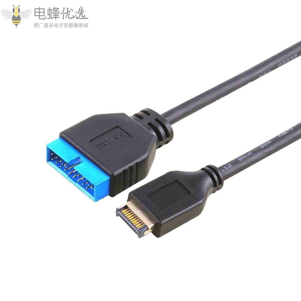 Type_E_USB3.1_Gen2转IDC_20Pin_USB公延长线